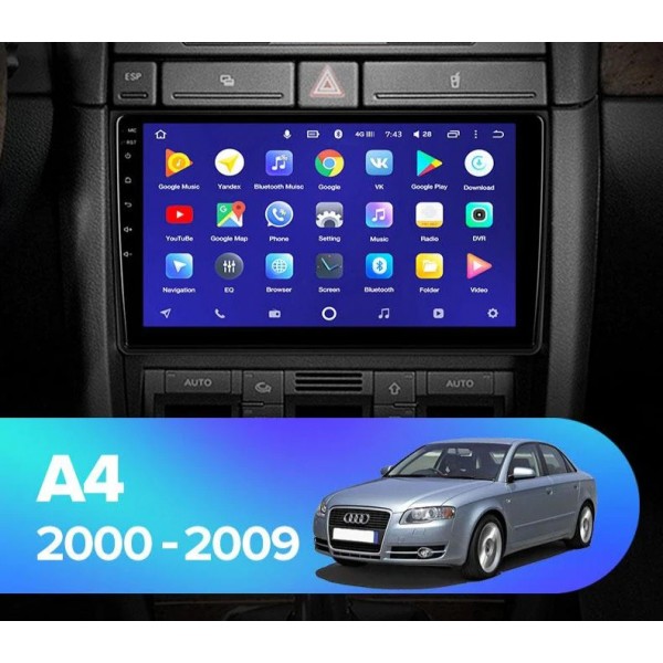 AUDI A4 / S4 / RS4 2000 -2008 ANDROID APPLE CARPLA...